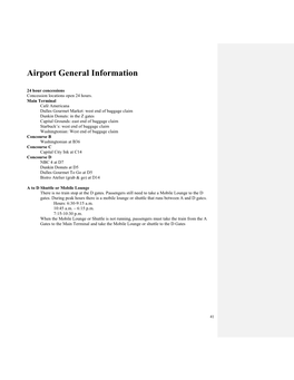 Airport General Information