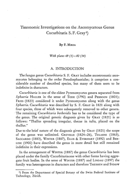 Taxonomic Investigations on the Ascomycetous Genus Cucurbitaria S