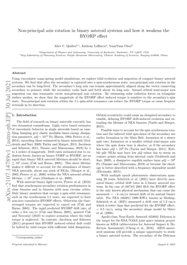 Non-Principal Axis Rotation in Binary Asteroid Systems and How It Weakens the BYORP Eﬀect