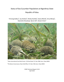 Status of Sea Cucumber Populations at Ngardmau State Republic of Palau