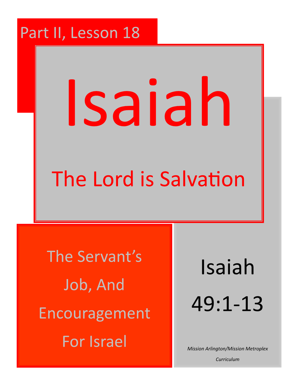 Isaiah 49:1-13 the Lord Is Salvation