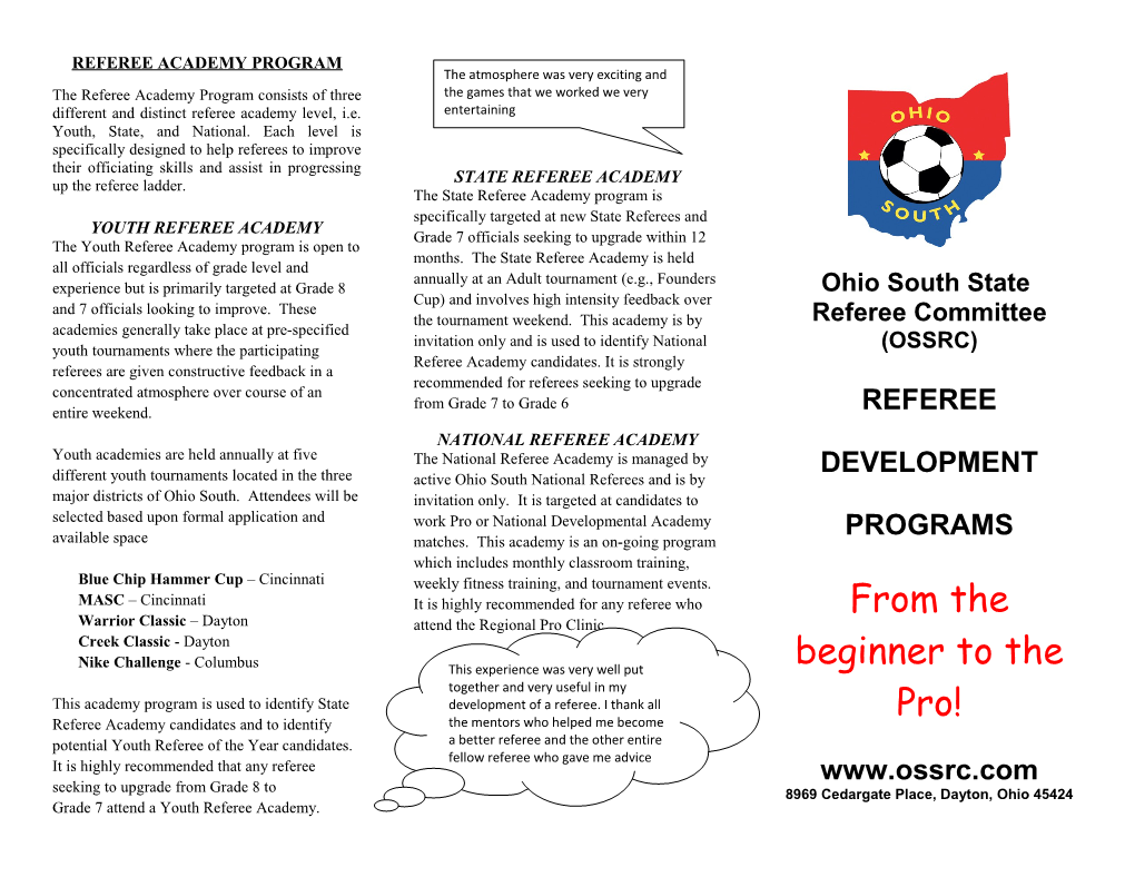 Referee Academy Program