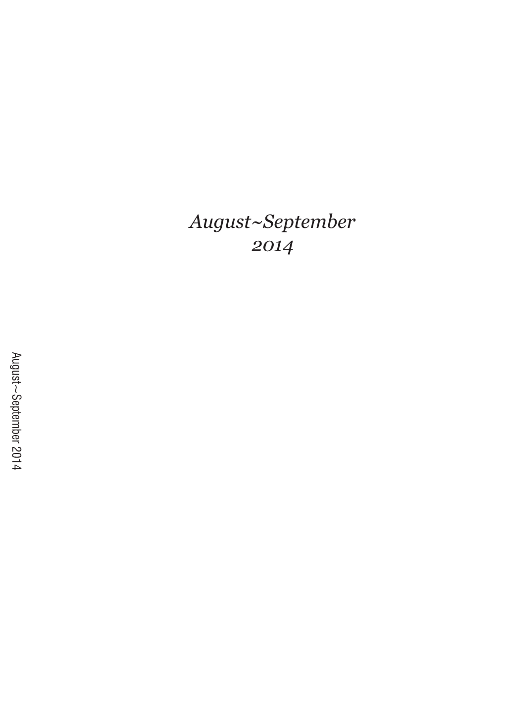 August~September 2014 August~September 2014 National Executive