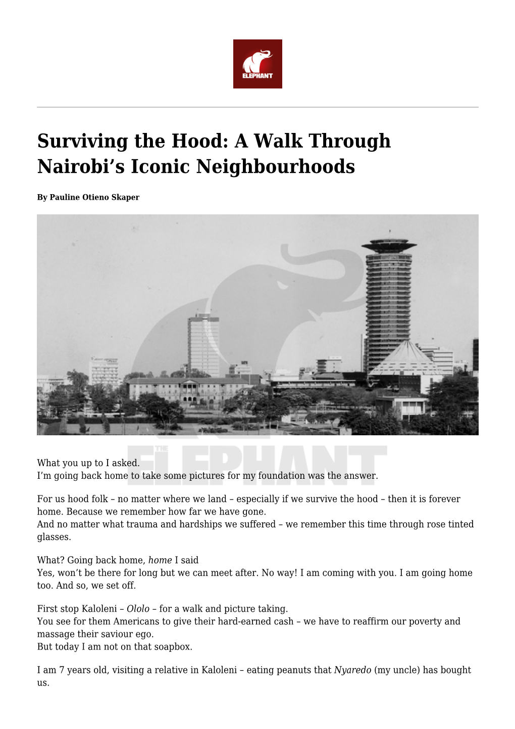 Surviving the Hood: a Walk Through Nairobi's Iconic Neighbourhoods