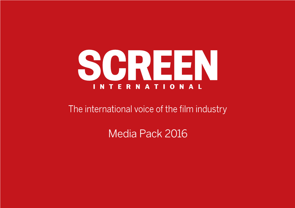 Media Pack 2016 Screen International Portfolio