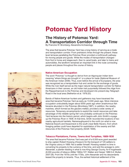 The History of Potomac Yard: a Transportation Corridor Through Time by Francine W