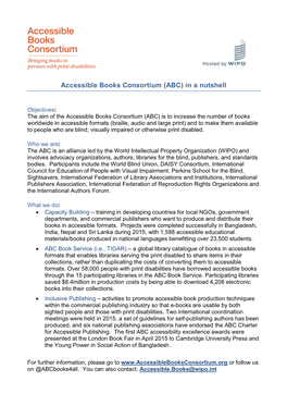 Accessible Books Consortium (ABC) in a Nutshell