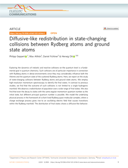 Diffusive-Like Redistribution in State-Changing Collisions Between