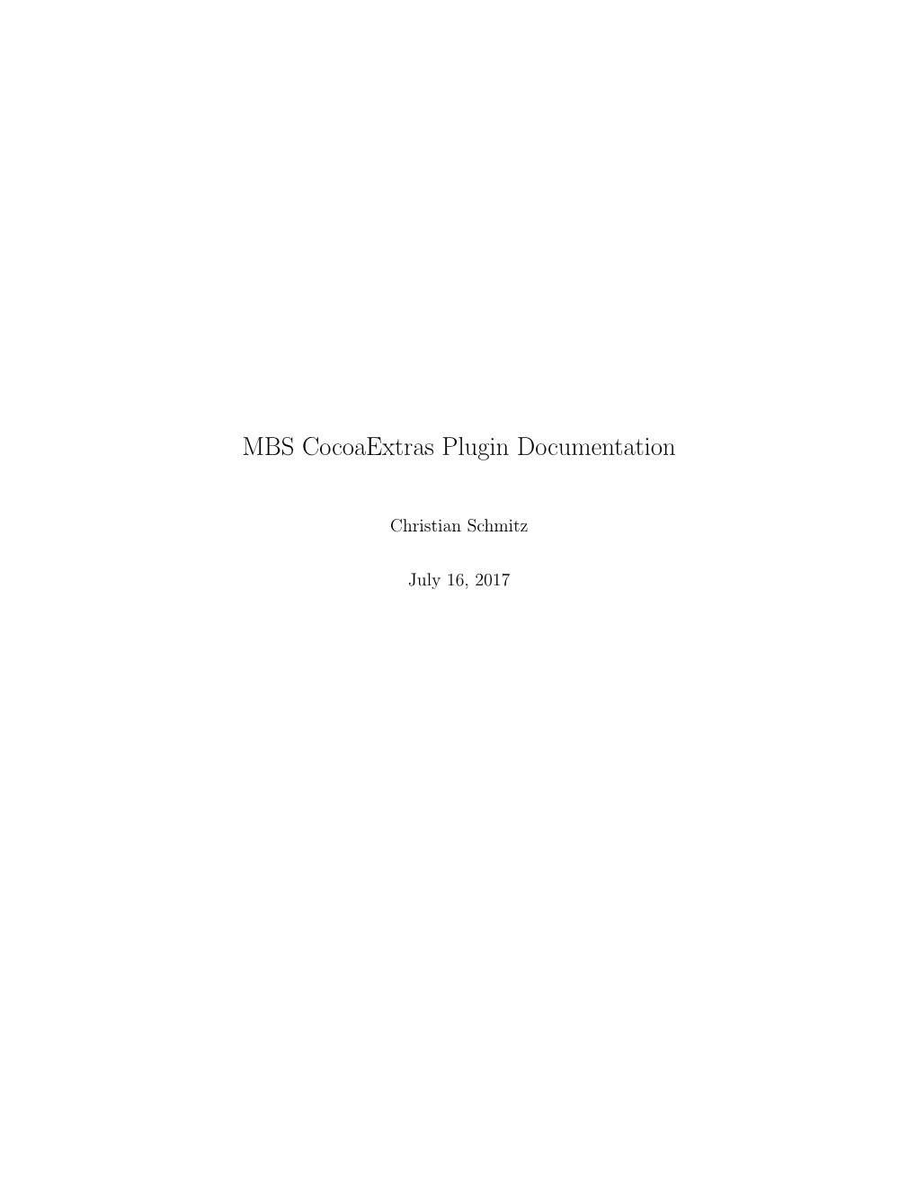 MBS Cocoaextras Plugin Documentation