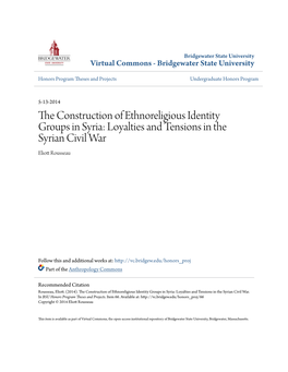 The Construction of Ethnoreligious Identity Groups in Syria: Loyalties