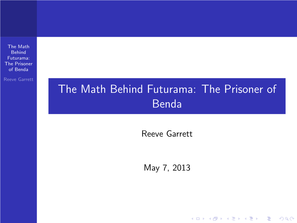 The Math Behind Futurama: the Prisoner of Benda