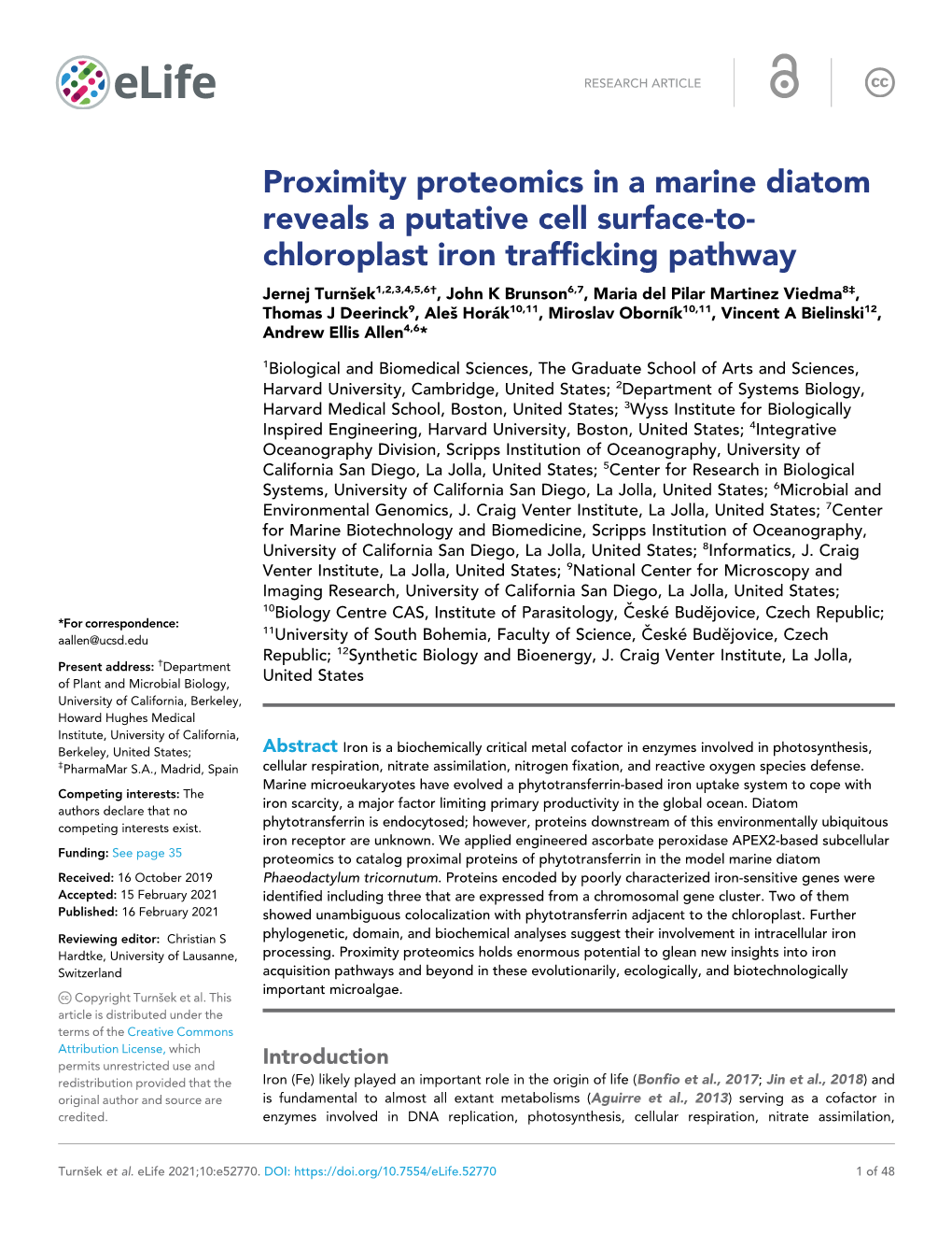 Proximity Proteomics in a Marine Diatom Reveals a Putative Cell