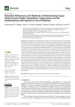 Potential Differences and Methods of Determining Gypsy Moth Female Flight Capabilities: Implications for the Establishment and Spread in Novel Habitats