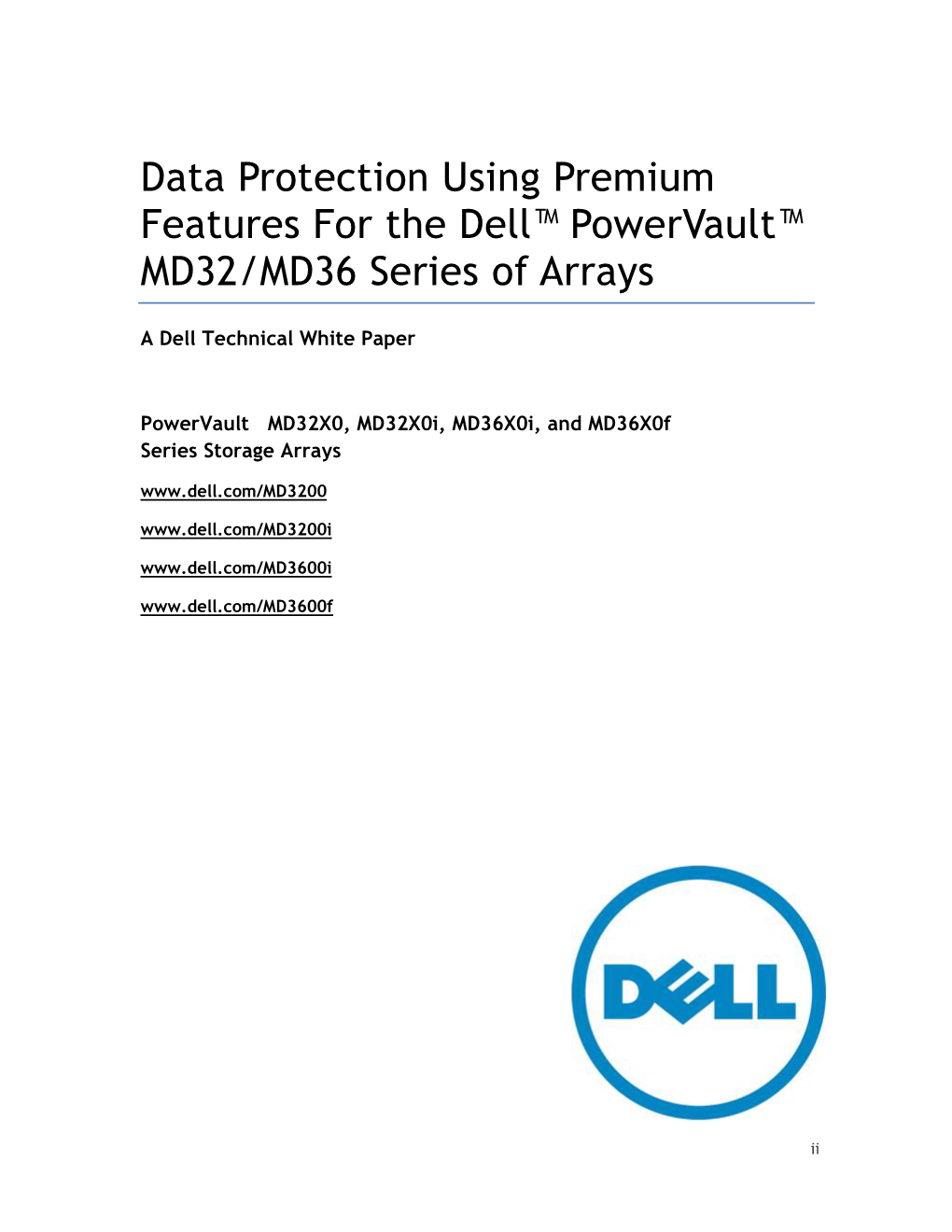 Data Protection on Powervault MD 32/36 Arrays Using Premium Features