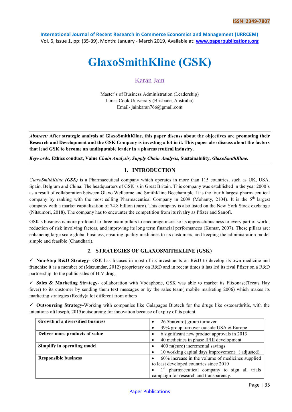 Glaxosmithkline (GSK)