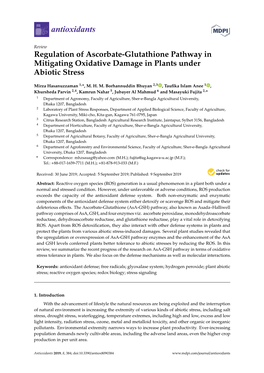 Regulation of Ascorbate-Glutathione Pathway in Mitigating Oxidative Damage in Plants Under Abiotic Stress