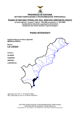 Piano Di Bacino Stralcio Sul Rischio Idrogeologico Piano