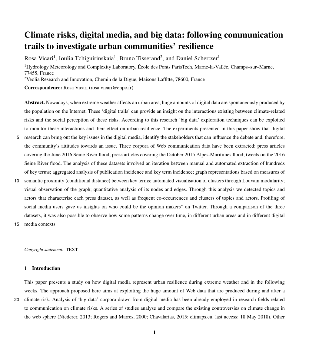 Climate Risks, Digital Media, and Big Data: Following Communication Trails