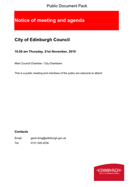 (Public Pack)Agenda Document for City of Edinburgh Council, 21/11