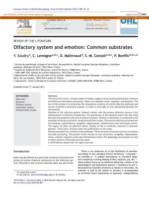 Olfactory System and Emotion: Common Substrates