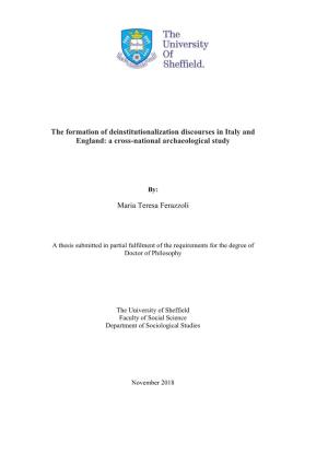 The Formation of Deinstitutionalization Discourses in Italy and England: a Cross-National Archaeological Study