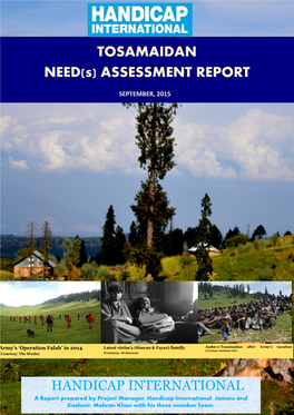 TOSAMAIDAN NEED(S) ASSESSMENT REPORT SEPTEMBER, 2015