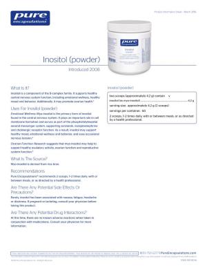 Inositol (Powder) Introduced 2008