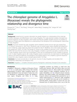 (Rosaceae) Reveals the Phylogenetic Relationship and Divergence Time