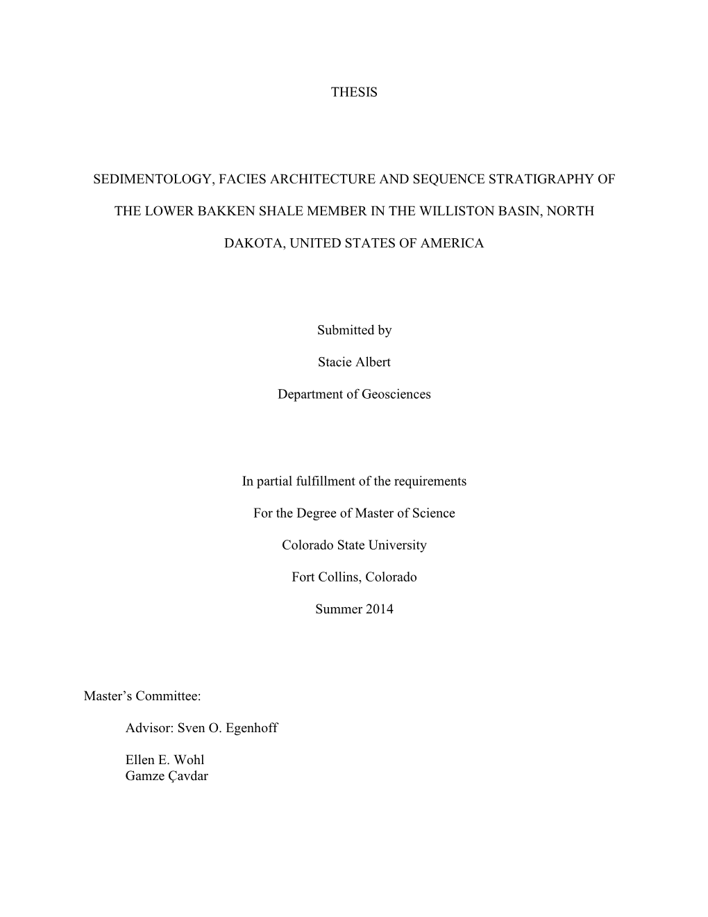 Thesis Sedimentology, Facies Architecture and Sequence