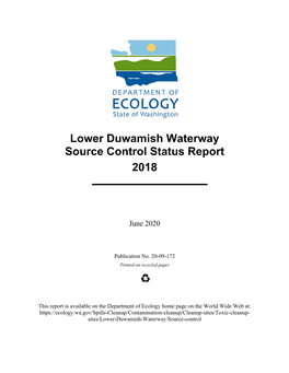 Lower Duwamish Waterway Source Control Status Report 2018