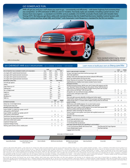 2011 Chevrolet Hhr SELECT SPECIFICATIONS Key: S = Standard O = Optional – = Not Available Learn More Or Build Your Own at Chevy.Com/Hhr