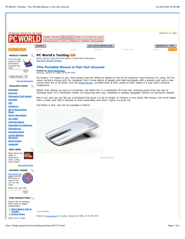 PC World's Techlog - This Portable Mouse Is Flat-Out Unusual 01/08/2006 10:09 AM