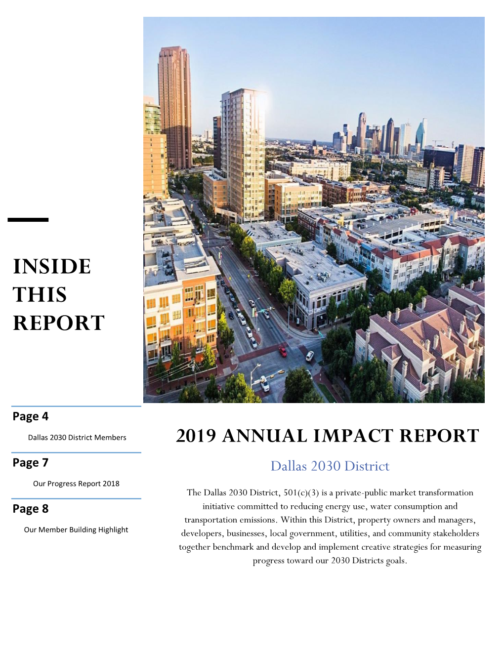 Dallas 2030 District 2019 Annual Impact Report