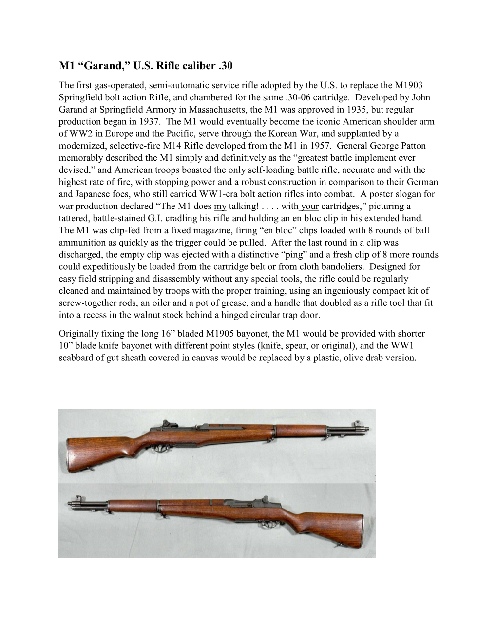 M1 “Garand,” U.S