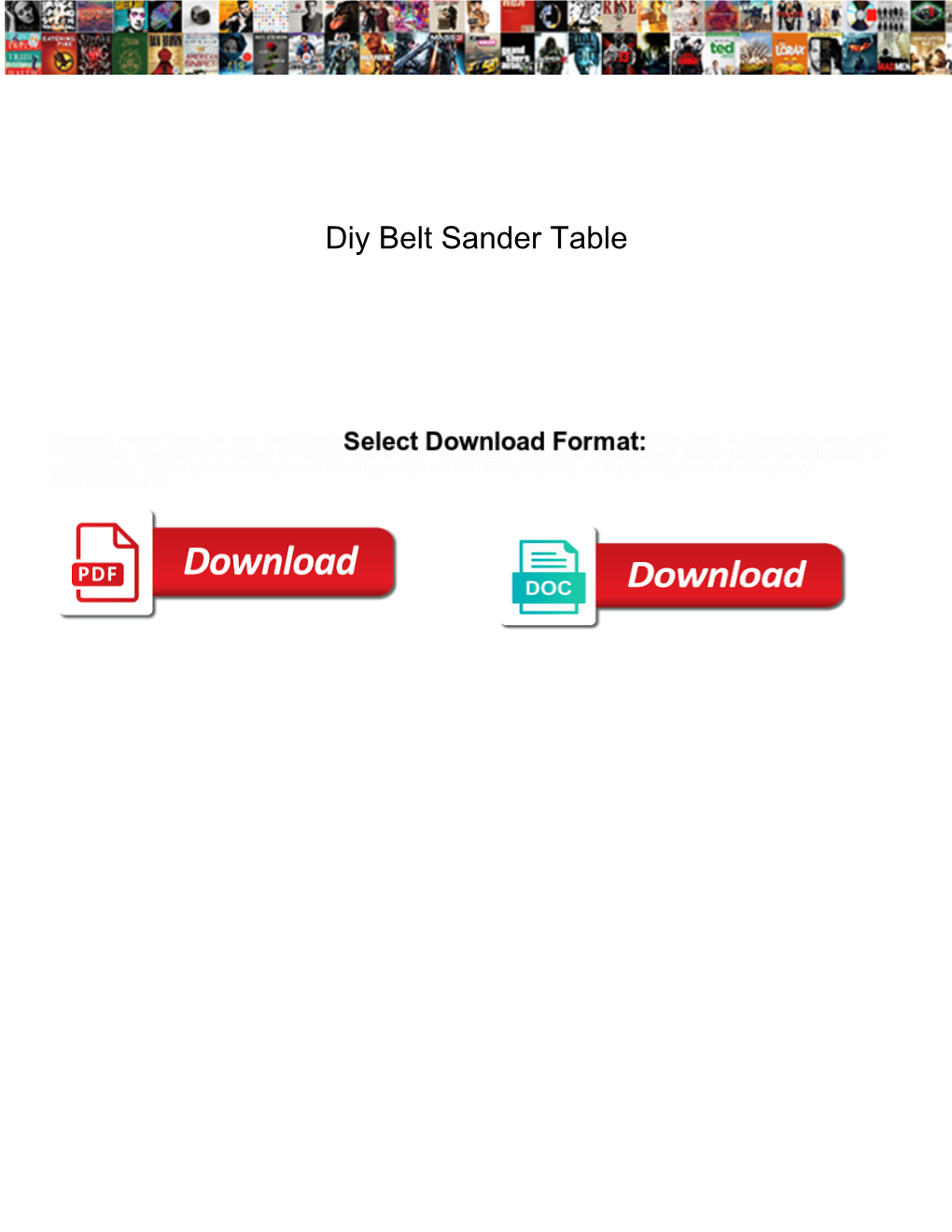 Diy Belt Sander Table