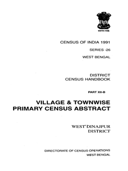 District Census Handbook Village & Townwise Primary Census Abstract