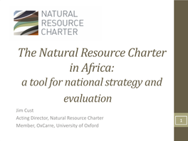 Introducing the Natural Resource Charter