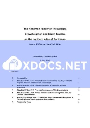 The Knapman Family of Throwleigh, Drewsteignton and South Tawton