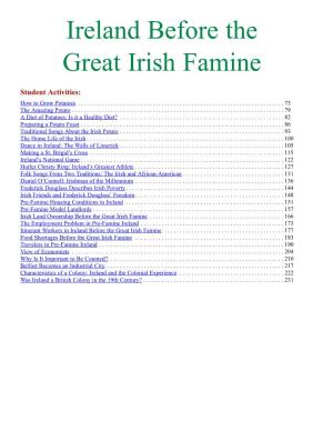 Ireland Before the Great Irish Famine
