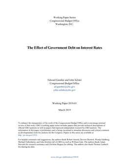 The Effect of Government Debt on Interest Rates