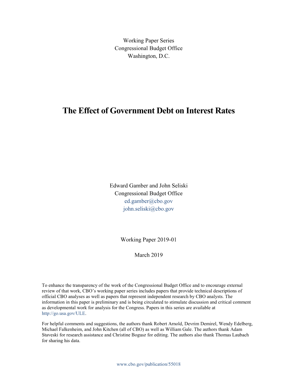 The Effect of Government Debt on Interest Rates