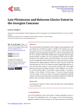 Late Pleistocene and Holocene Glacier Extent in the Georgian Caucasus