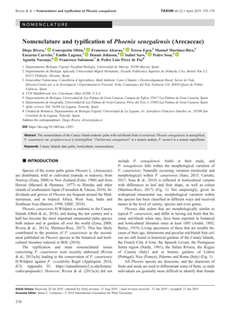 Nomenclature and Typification of Phoenix Senegalensis (Arecaceae)
