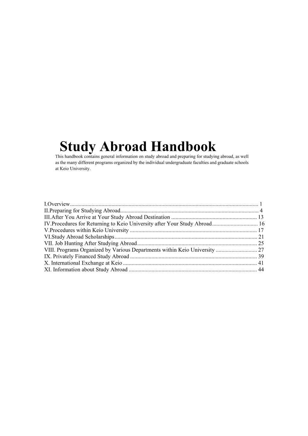 Study Abroad Handbook