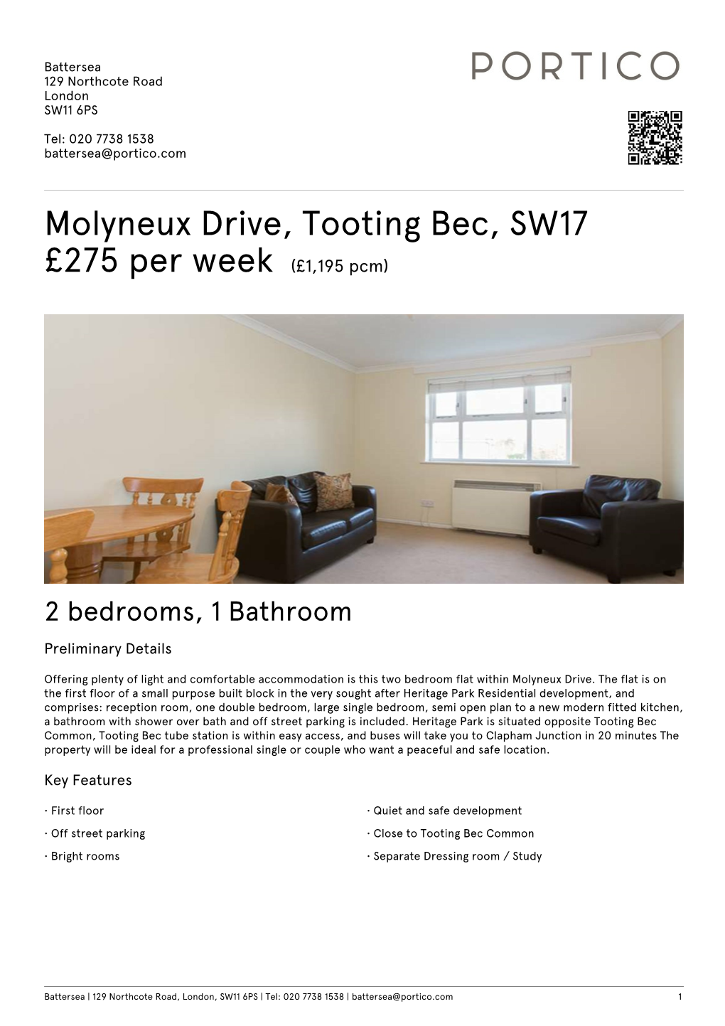 Molyneux Drive, Tooting Bec, SW17 £275 Per Week