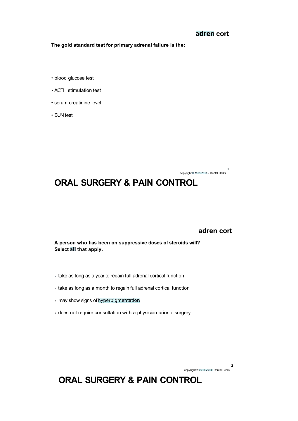 Oral Surgery Pain Managment