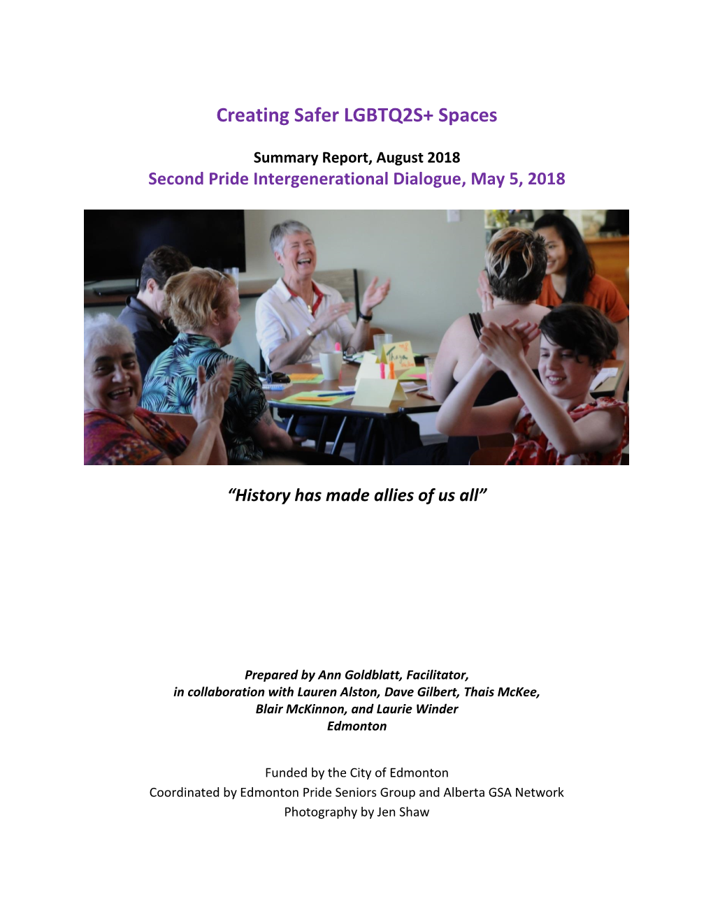 Creating Safer LGBTQ2S+ Spaces: Second Pride Intergenerational