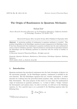 The Origin of Randomness in Quantum Mechanics