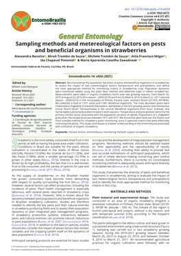 Sampling Methods and Metereological Factors on Pests And