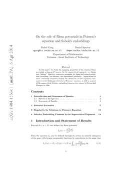 On the Role of Riesz Potentials in Poisson's Equation and Sobolev